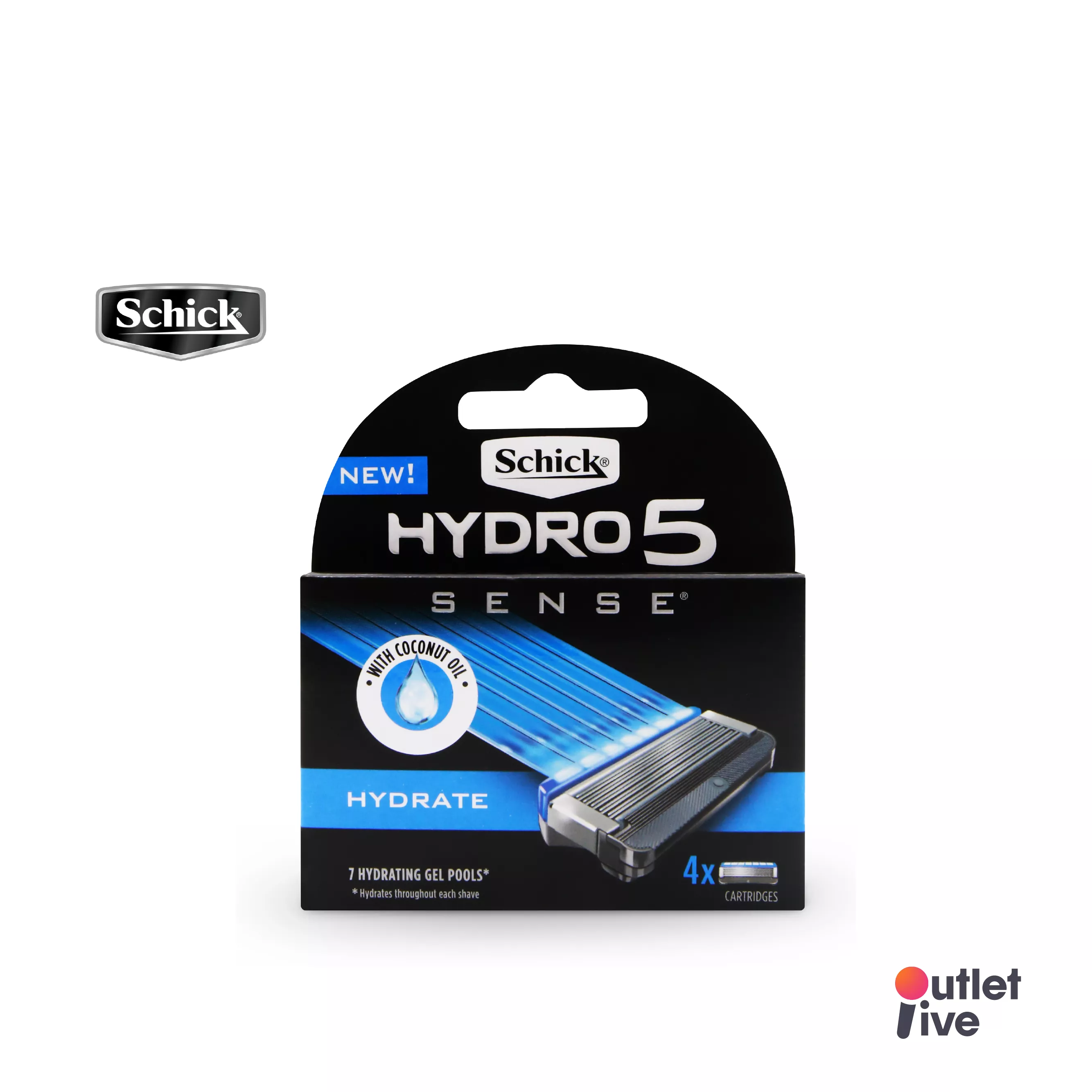 SCHICK Hydro 5 Sense Hydret Refill ใบมีดโกนชนิด 5 ใบมีด แบบโค้งปรับเข้ารูปหน้า แม้จุดเข้าถึงยาก