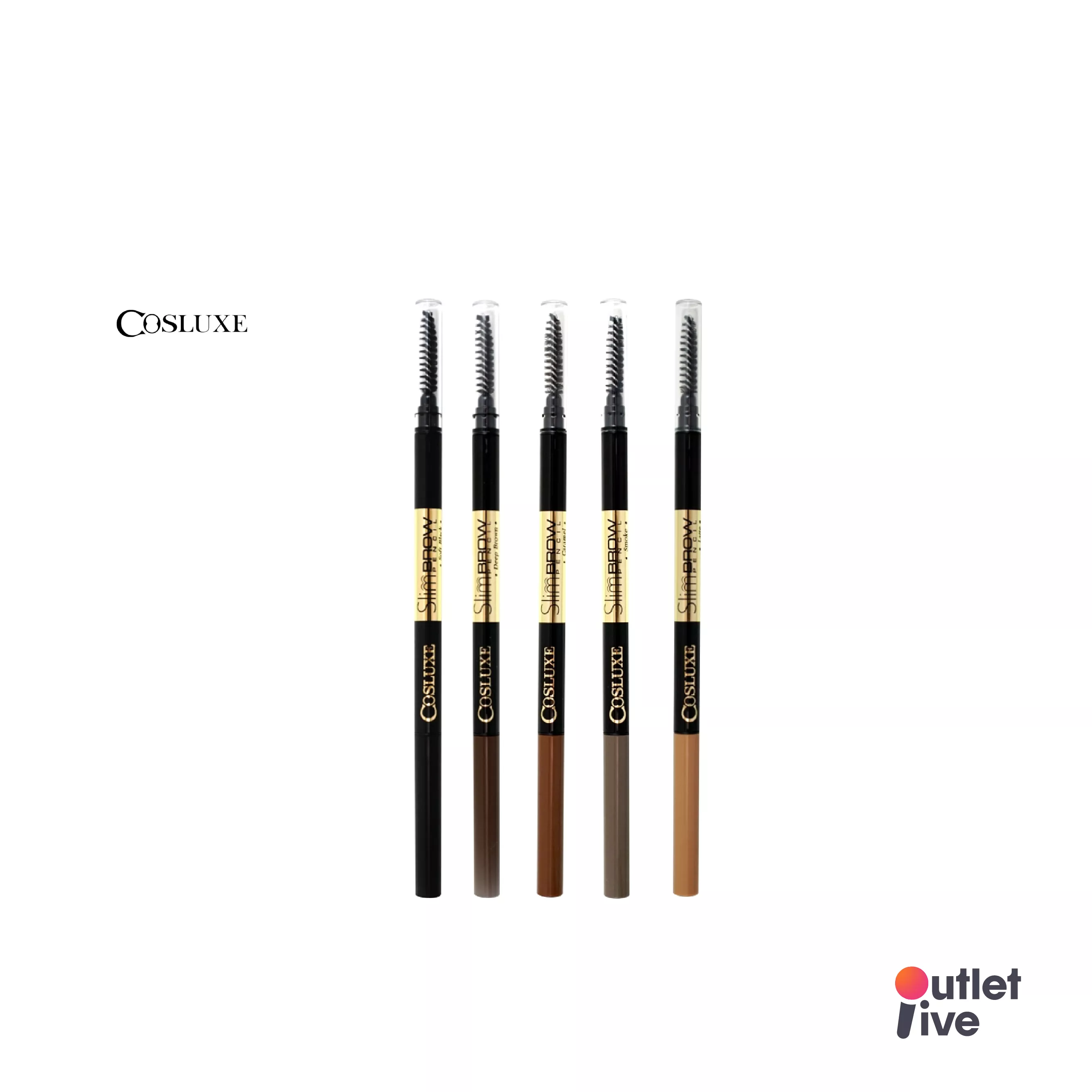 [แถมฟรี กันแดด 1 ซอง] COSLUXE SlimBrow Pencil คอสลุคส์ ดินสอเขียนคิ้วหัวเรียว ขายดีตลอดกาล นวัตกรรมหัวเรียวเล็กเพียง 1 mm. กันน้ำ ติดทนตลอดวัน หมุนแบบ Auto ไม่ต้องเหลา