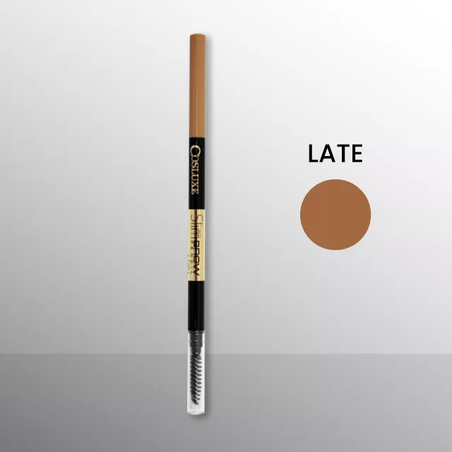 [แถมฟรี กันแดด 1 ซอง] COSLUXE SlimBrow Pencil คอสลุคส์ ดินสอเขียนคิ้วหัวเรียว ขายดีตลอดกาล นวัตกรรมหัวเรียวเล็กเพียง 1 mm. กันน้ำ ติดทนตลอดวัน หมุนแบบ Auto ไม่ต้องเหลา
