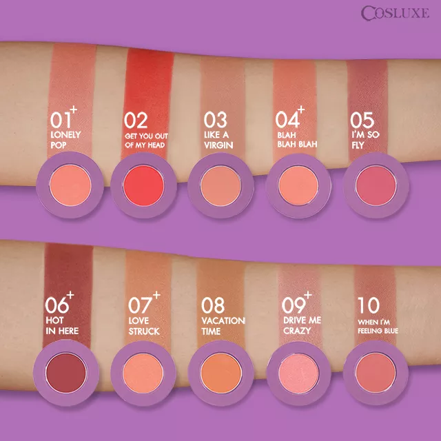 [แถมฟรี กันแดด 1 ซอง] COSLUXE In The Mood Blush On 2g. คอสลุคส์ อินเดอะมูด บลัชออน เนื้อแมท สีคมชัด เป็นประกายมุกฉ่ำวาวสวย