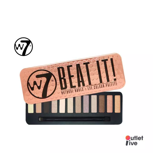 W7 Beat It Natural Nudes Eye Colour Palette ดับเบิ้ลยูเซเว่น บีท อิท เนเจอรัล นู้ดส์ อาย คัลเลอร์ พาเลตต์ อายแชโดว์โทนนู้ดชมพูและน้ำตาลทอง 12 เฉดสีในตลับเดียว