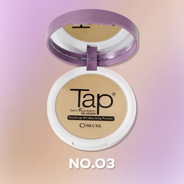 [แถมฟรี กันแดด 1 ซอง] COSLUXE Tap Powder Semi-Foundation 15g. คอสลุคส์ แป้งผสมรองพื้น แท็ป พาวเดอร์ เซมิ-ฟาวเดชั่น คุมมัน กันน้ำ