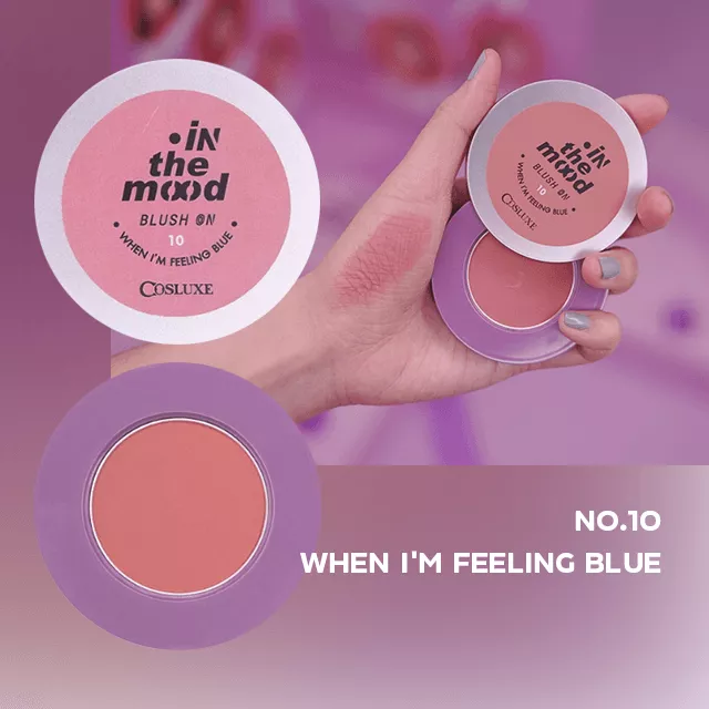 [แถมฟรี กันแดด 1 ซอง] COSLUXE In The Mood Blush On 2g. คอสลุคส์ อินเดอะมูด บลัชออน เนื้อแมท สีคมชัด เป็นประกายมุกฉ่ำวาวสวย