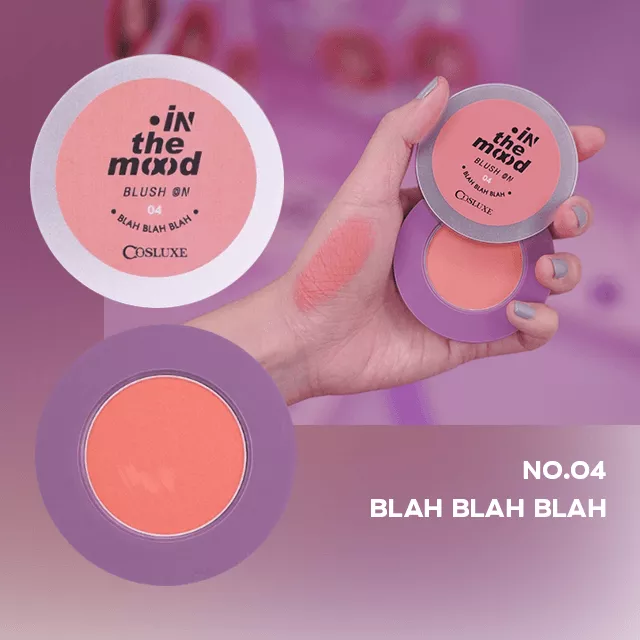 [แถมฟรี กันแดด 1 ซอง] COSLUXE In The Mood Blush On 2g. คอสลุคส์ อินเดอะมูด บลัชออน เนื้อแมท สีคมชัด เป็นประกายมุกฉ่ำวาวสวย