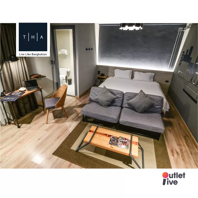 THA CITY LOFT HOTEL BANGKOK Deluxe ห้องดีลักซ์ ขนาด 34 ตรม. ใกล้รถไฟฟ้า BTS ย่านเอกมัย