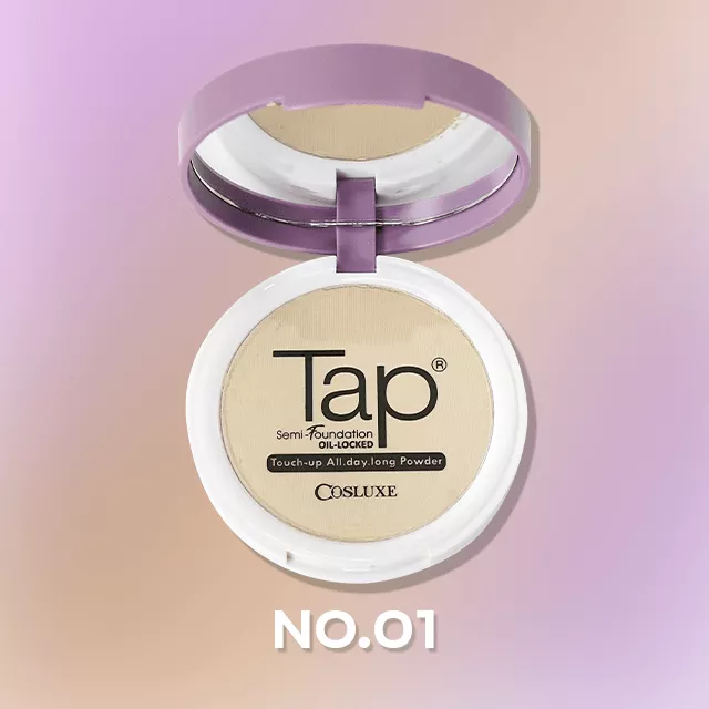 [แถมฟรี กันแดด 1 ซอง] COSLUXE Tap Powder Semi-Foundation 15g. คอสลุคส์ แป้งผสมรองพื้น แท็ป พาวเดอร์ เซมิ-ฟาวเดชั่น คุมมัน กันน้ำ