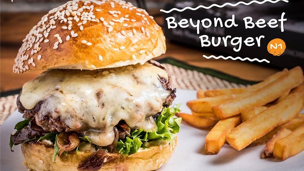 Bbq-Saus Og Løkringer Til Beyond Meat Burger